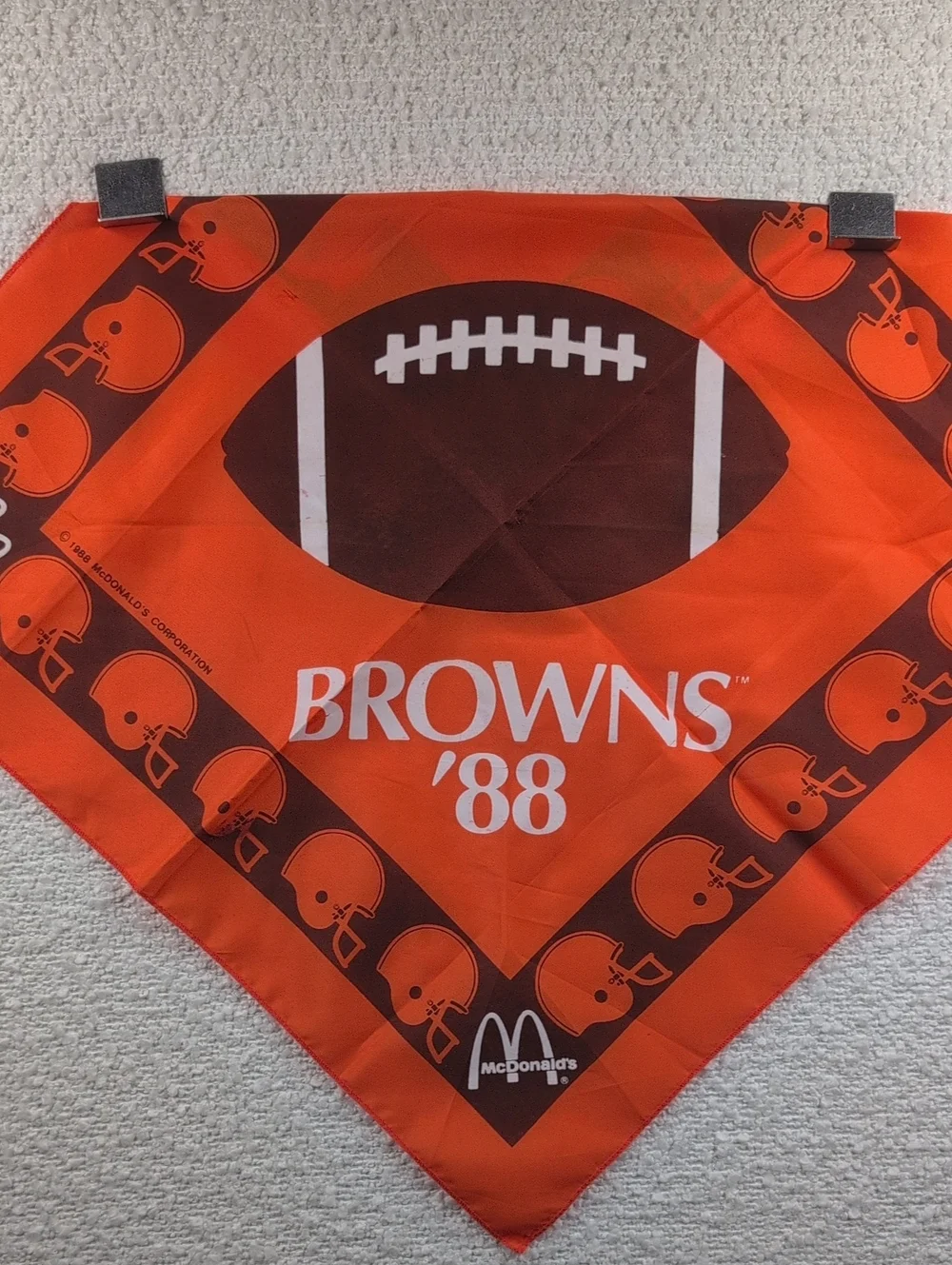 20x20 McDonald's Browns '88 Orange & Brown Football Bandana